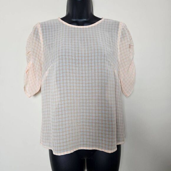 Modcloth Sheer Plaid Blouse - Picture 1 of 8